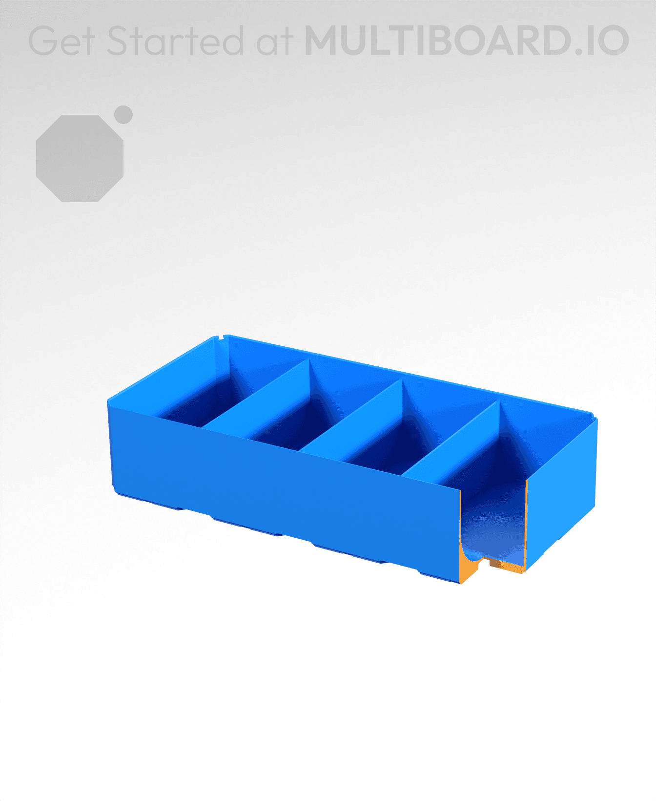 4x2x1 - Curved - Divided Bin - Multibin Insert 3d model