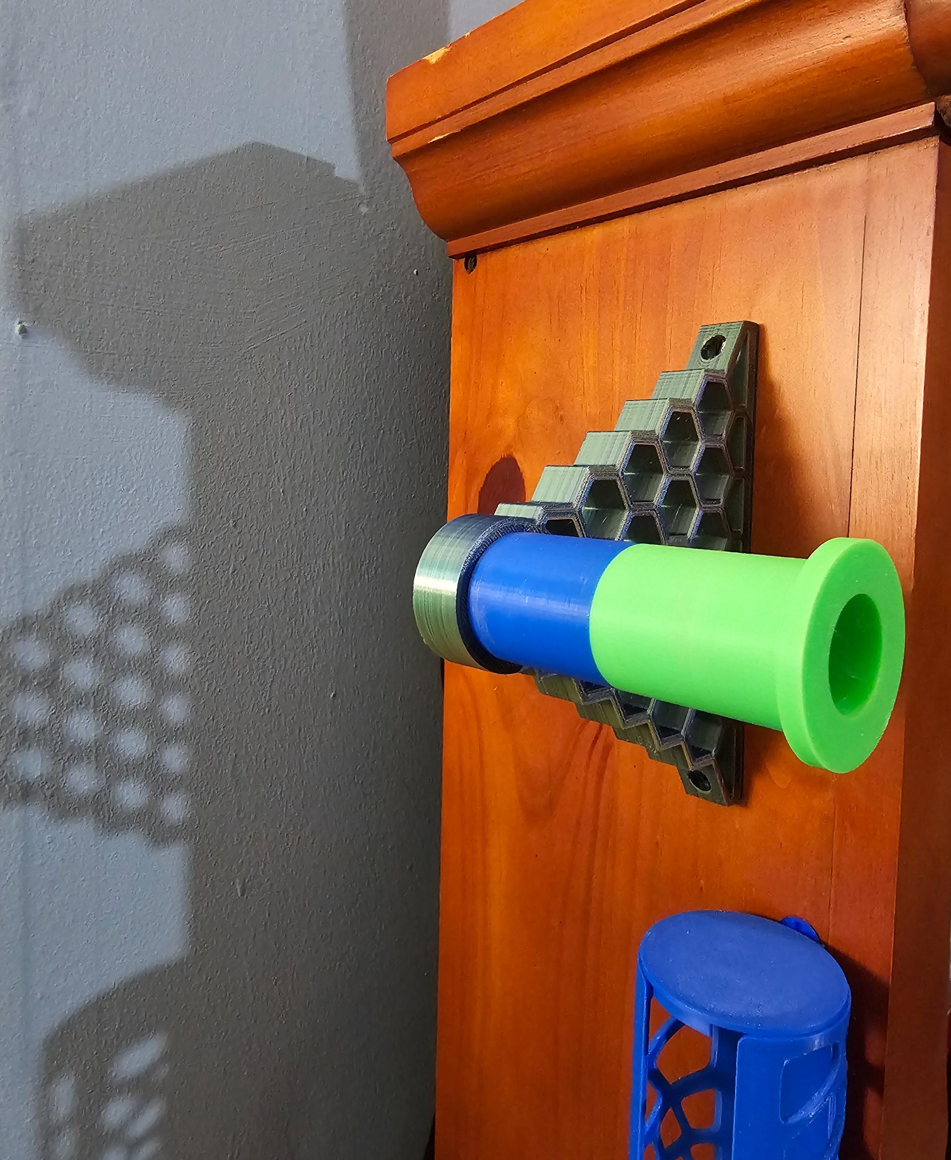 Wall Mounted Dual Filament Holder - Great spool holder and what I was looking for!! Missing left side because it broke while trying to fit together but that was due to me not resetting e-steps after resetting the printer.  - 3d model
