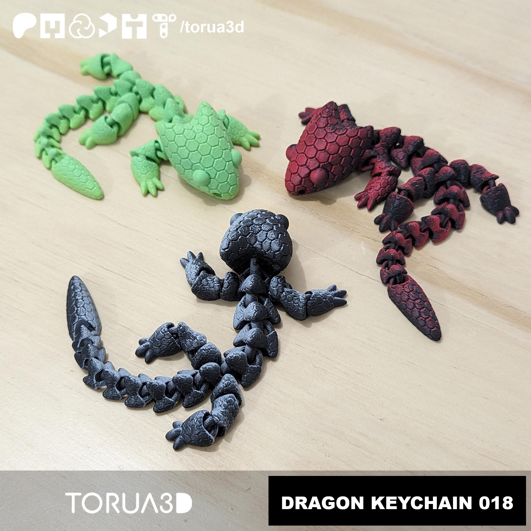 Articulated Dragon Keychain 018 3d model