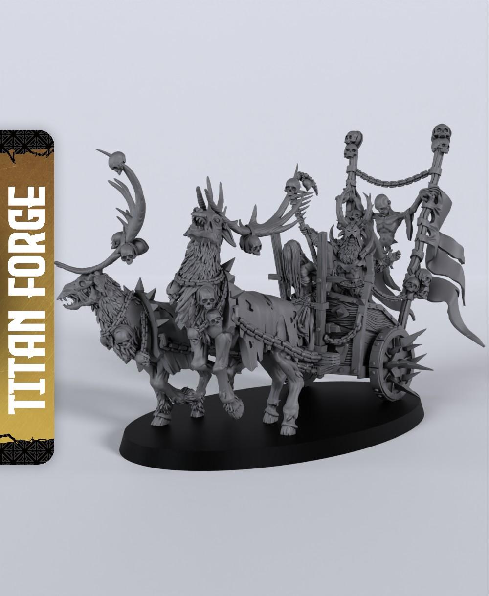 Warmage with Chariot - With Free Dragon Warhammer - 5e DnD Inspired for RPG and Wargamers 3d model