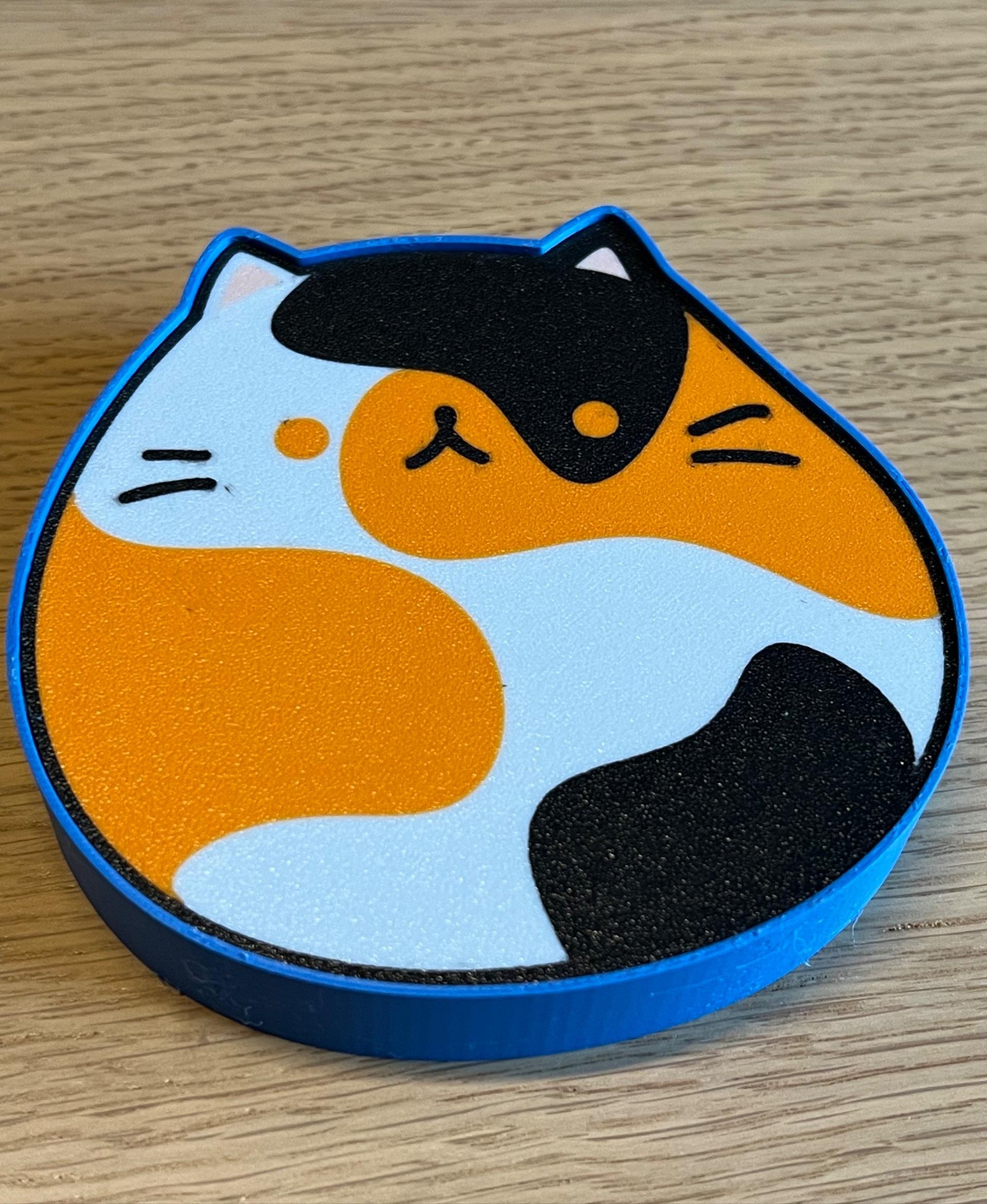 Chubby cats coasters for BambuLab A1 mini 3d model