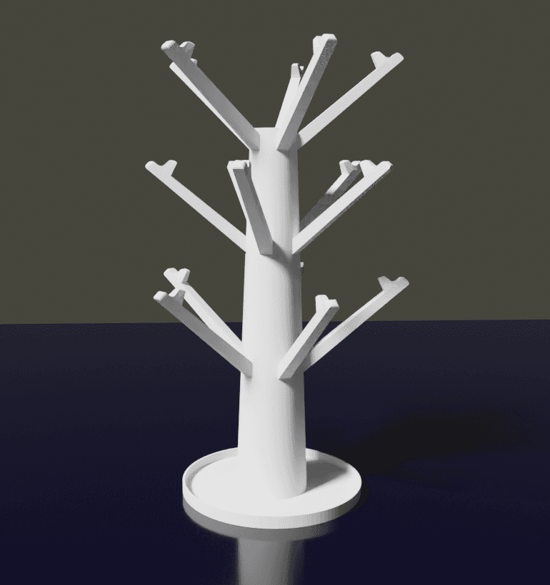 Keychain Tree Display Stand - Support Free - Print in Place 3d model