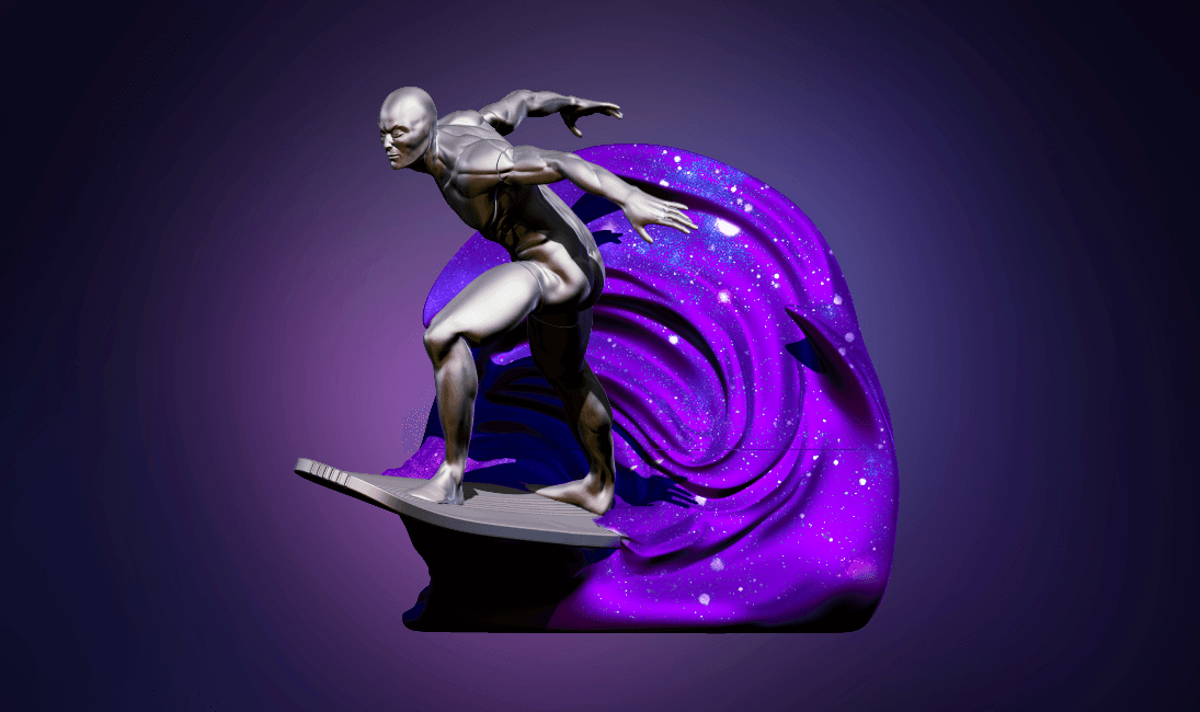 Silver Surfer Statue 3d model