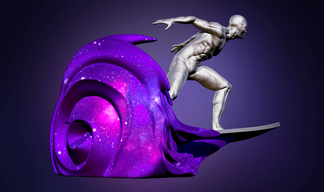 Silver Surfer Statue 3d model