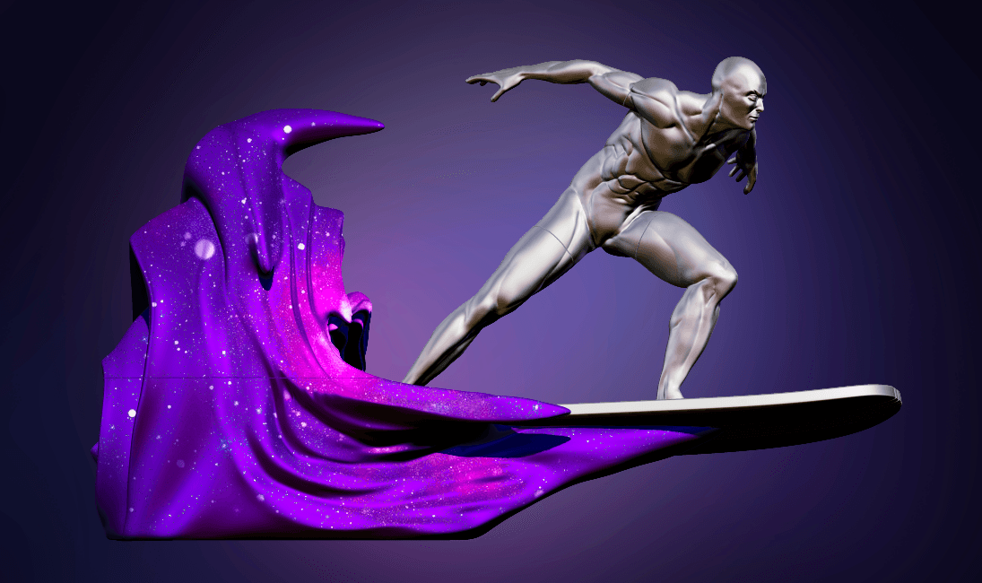 Silver Surfer Statue 3d model