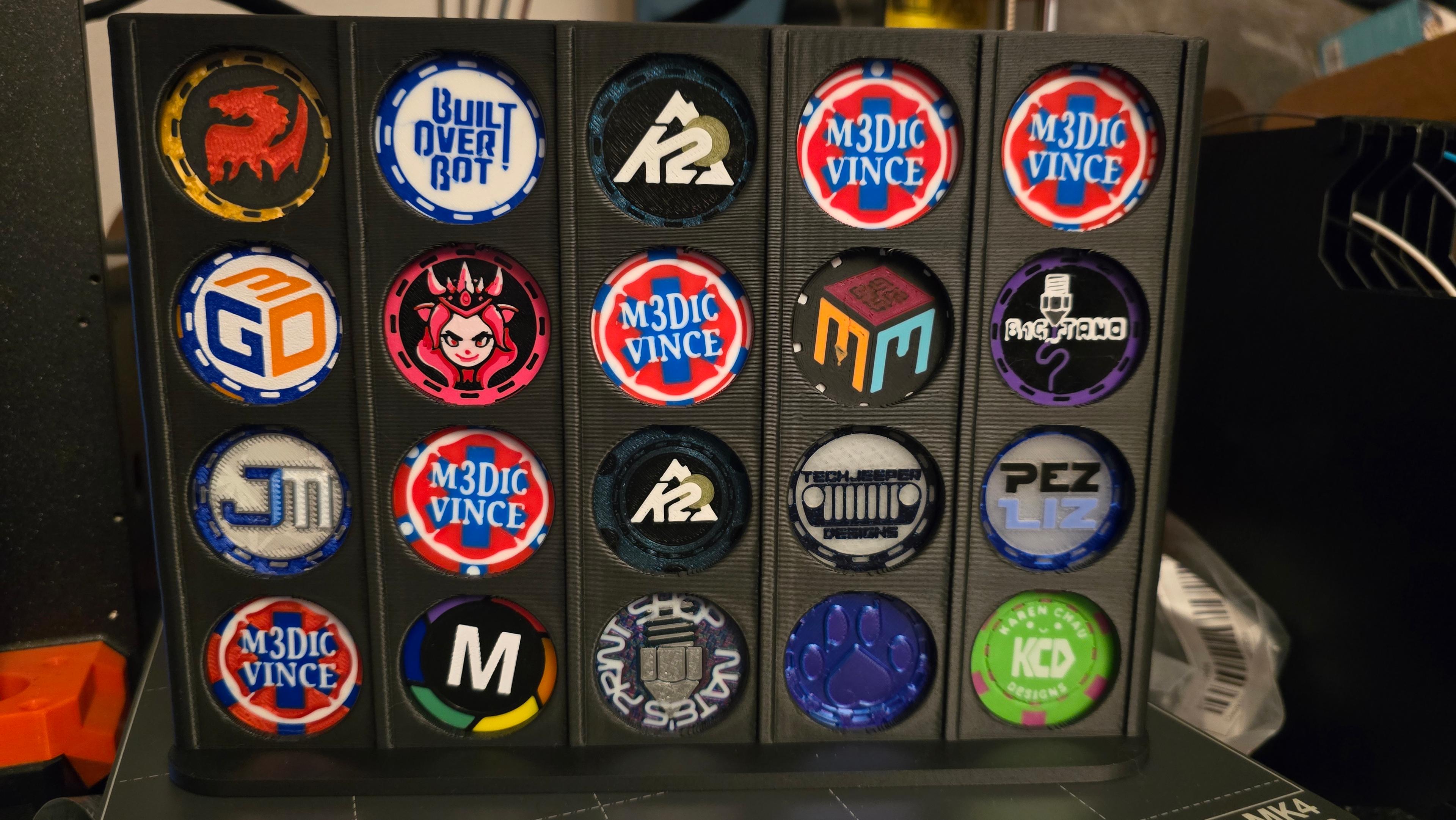 MakerChip Matrix - These are a great way to display the Maker Poker Chips we collect from other makers. - 3d model