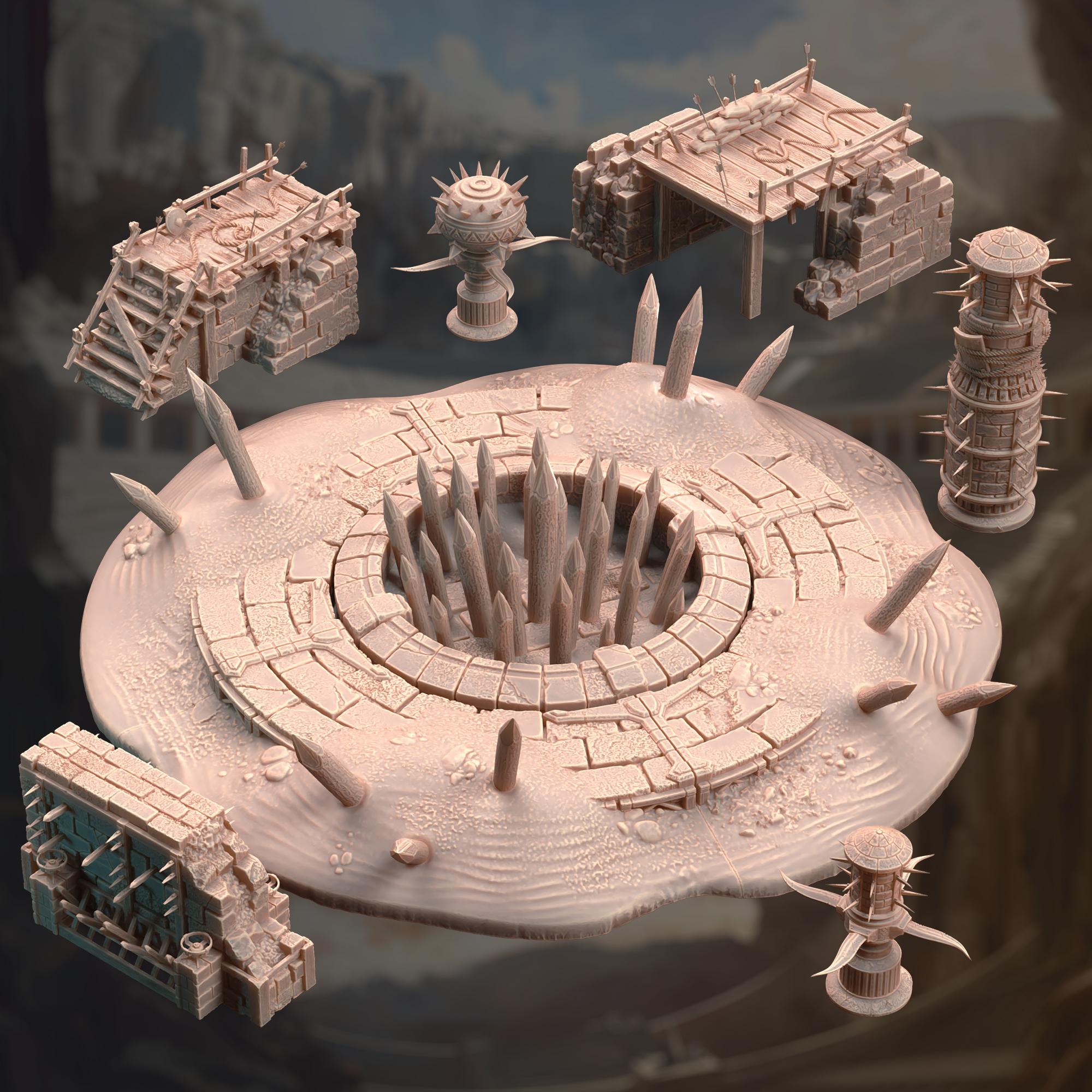 Arena Terrain Set  3d model