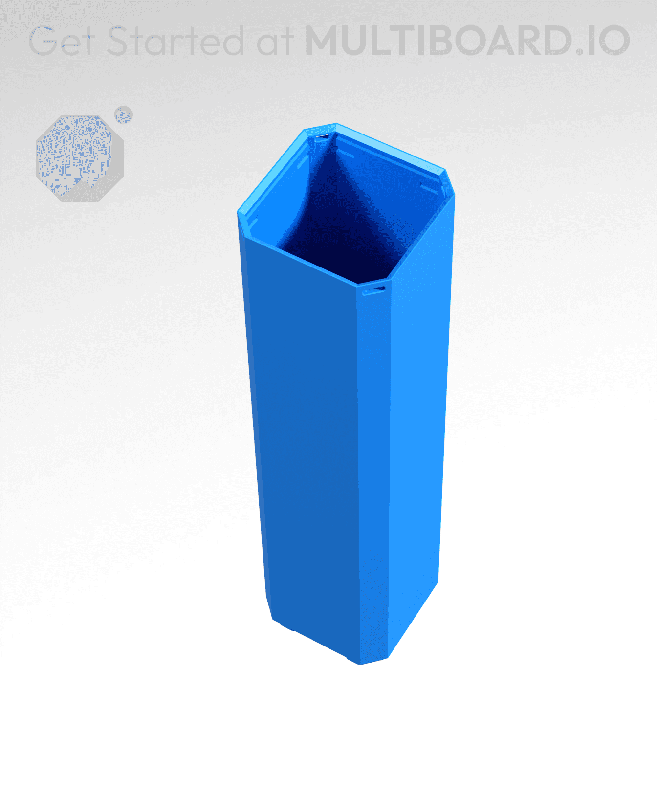 1x1x4 - Simple Walls - Standard Click-In Multibin Shell Extension 3d model