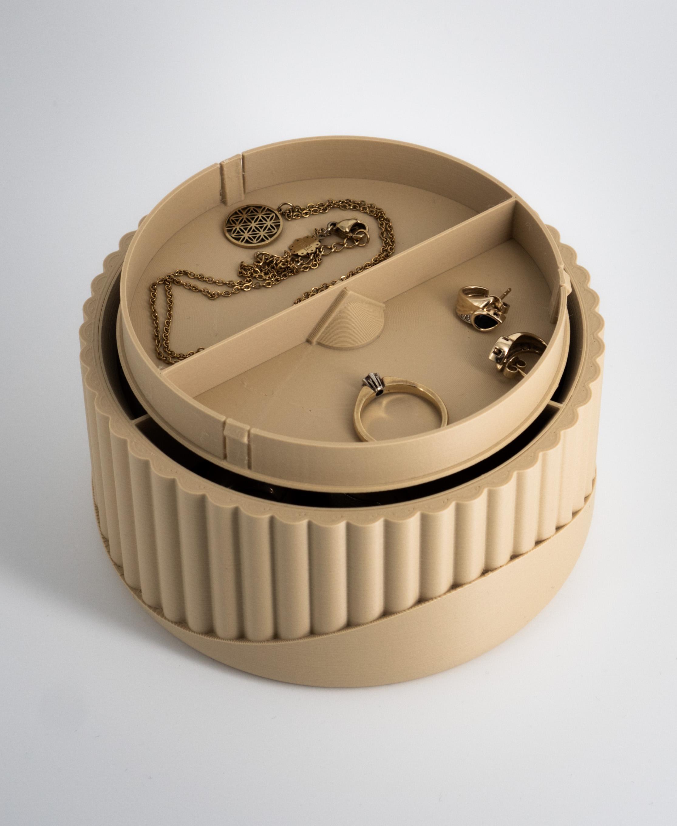 Dual Secret Jewelry Box 3D Print File | Storage Box Model "Aurelia" | Two Hidden Containers  3d model