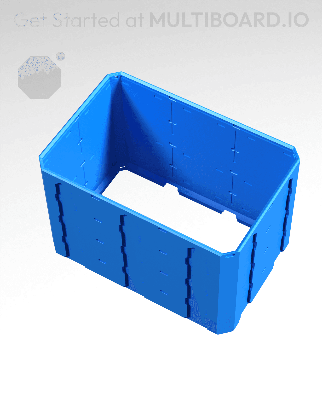 3x2x2 - Topped Multipoint Rail - Universal Click-In Multibin Shell Extension 3d model