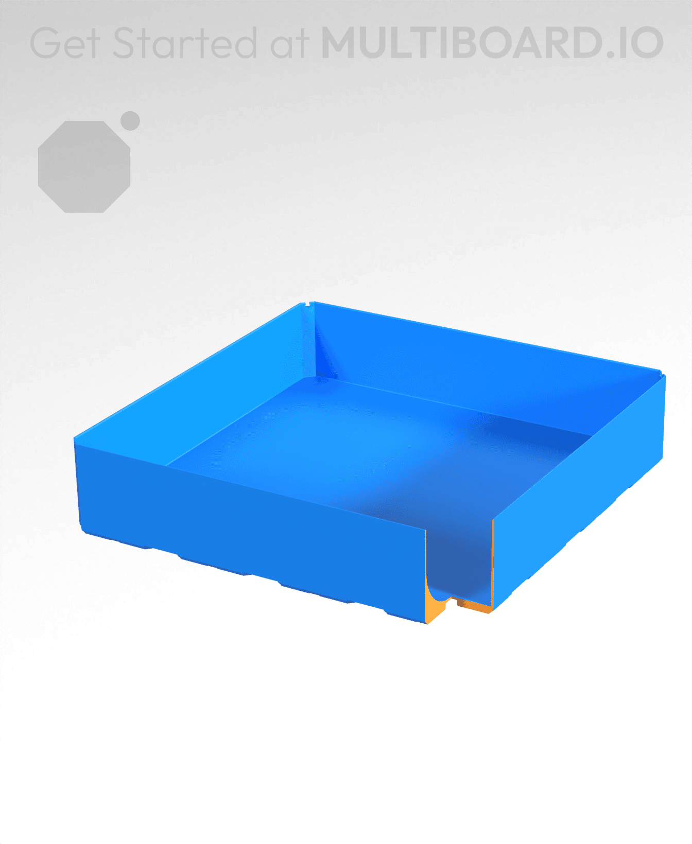 4x4x1 - Curved Bin - Multibin Insert 3d model