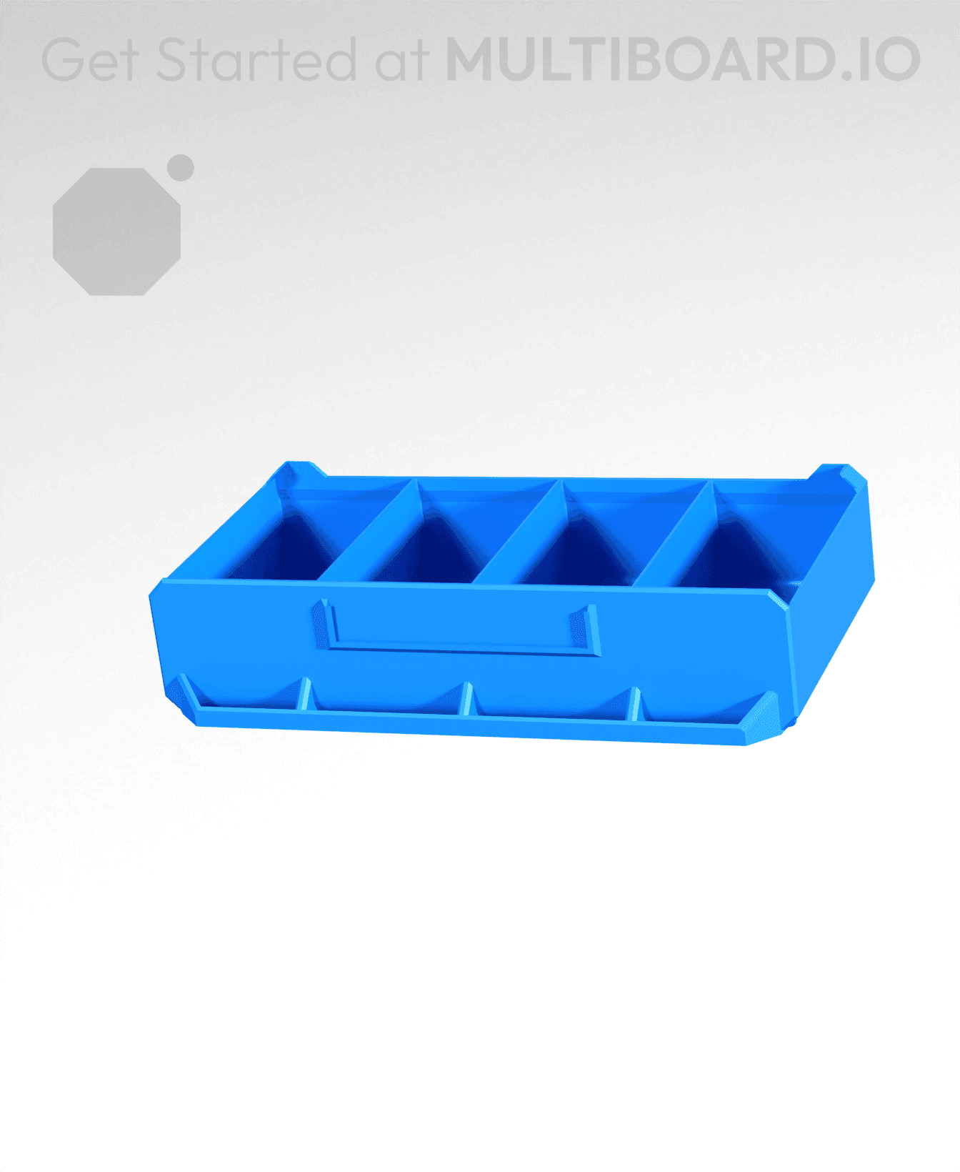 4x1x2-Deep - Linear Divided - Multibin Simple Drawer 3d model