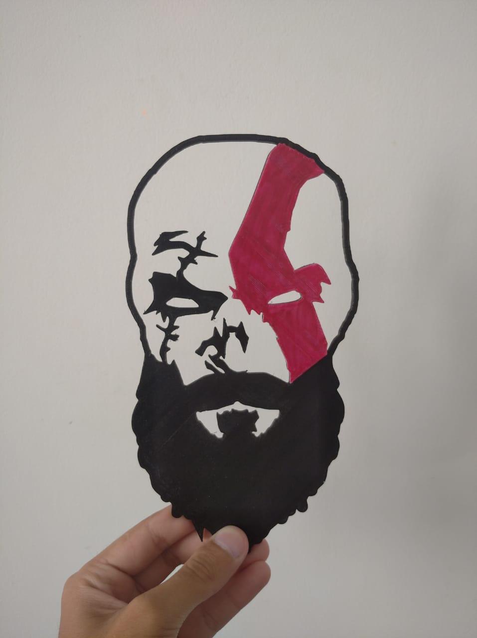 Kratos God of War 2D Art.3mf 3d model