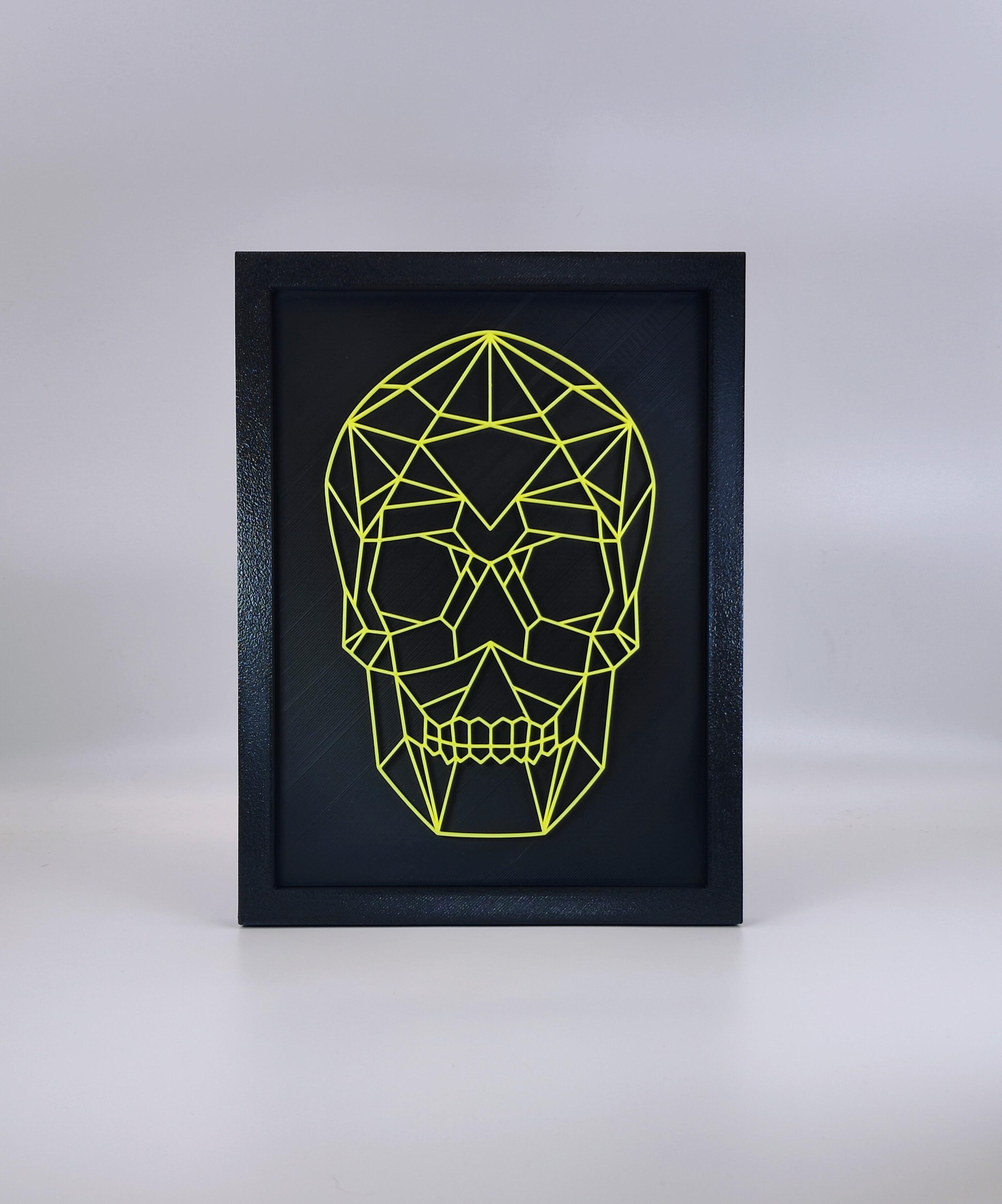 Geometric Glow-in-the-Dark Skull Halloween Decor! 3d model