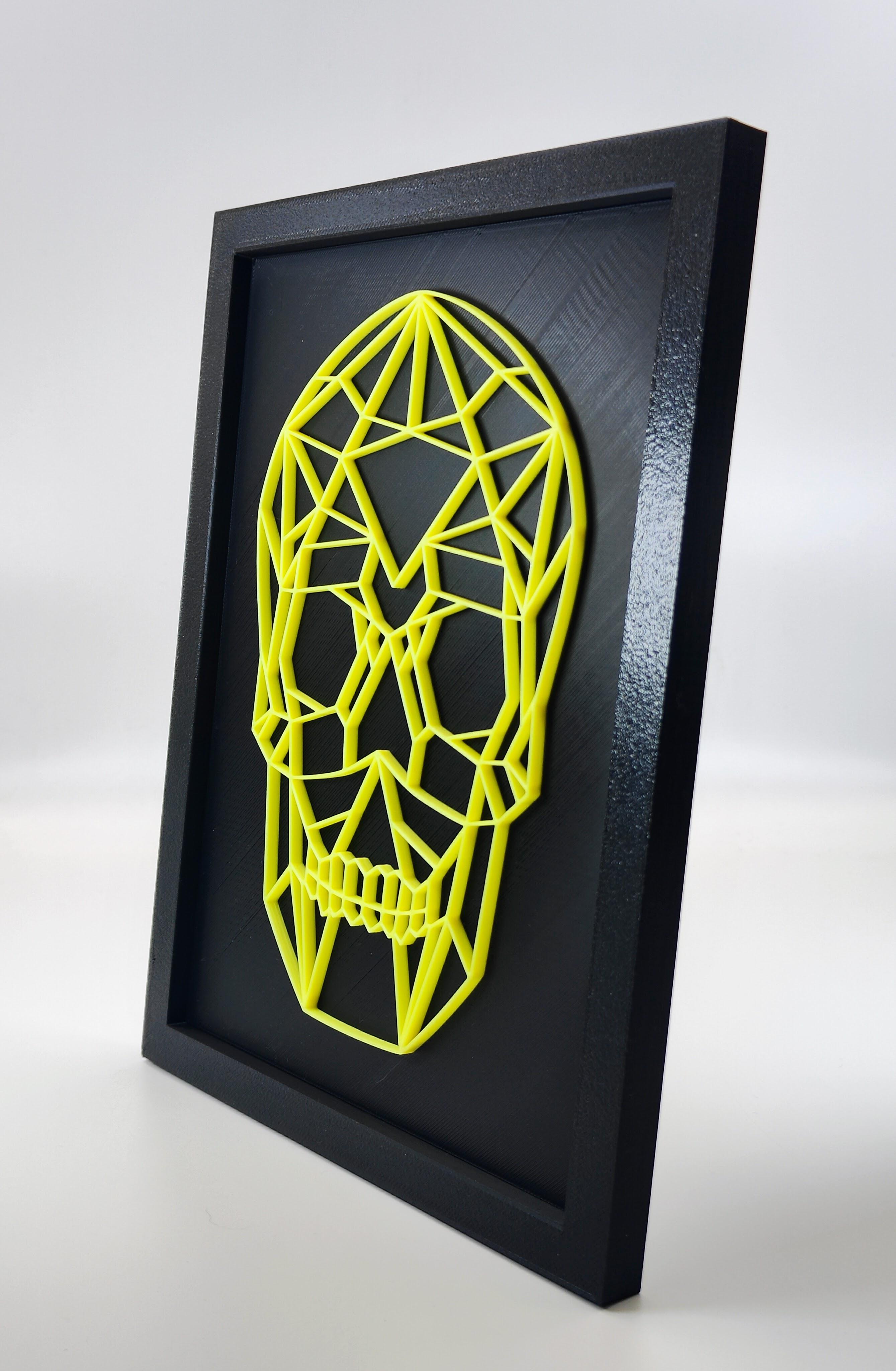 Geometric Glow-in-the-Dark Skull Halloween Decor! 3d model