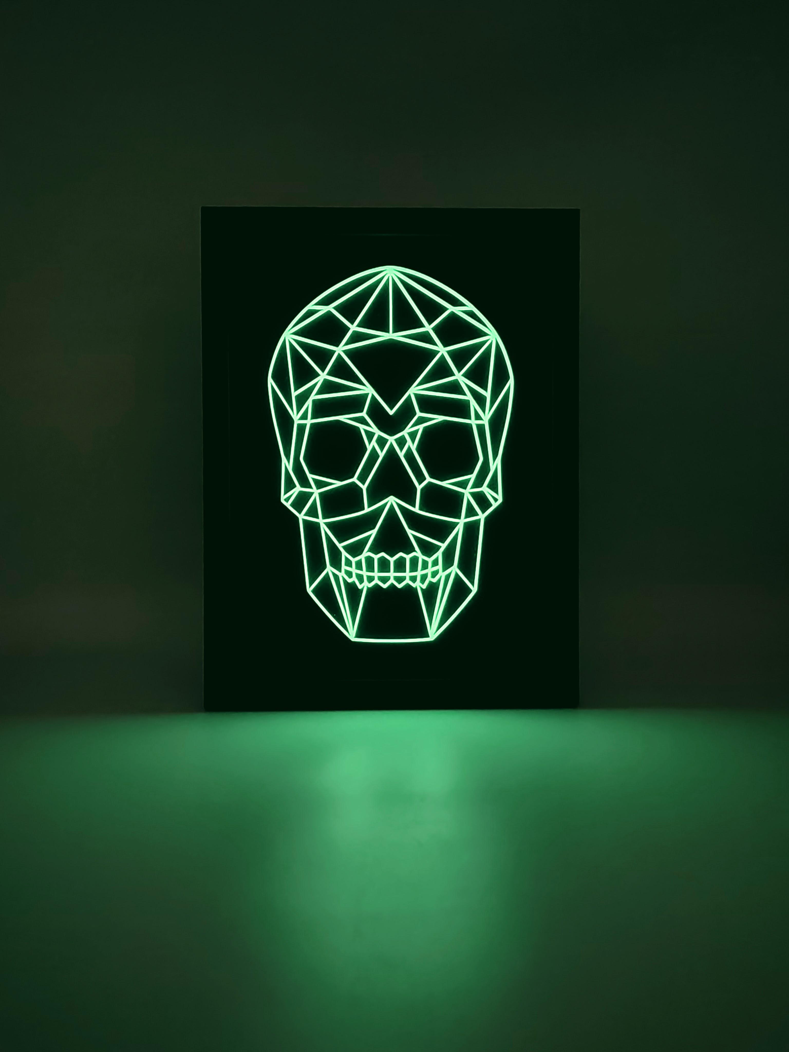 Geometric Glow-in-the-Dark Skull Halloween Decor! 3d model