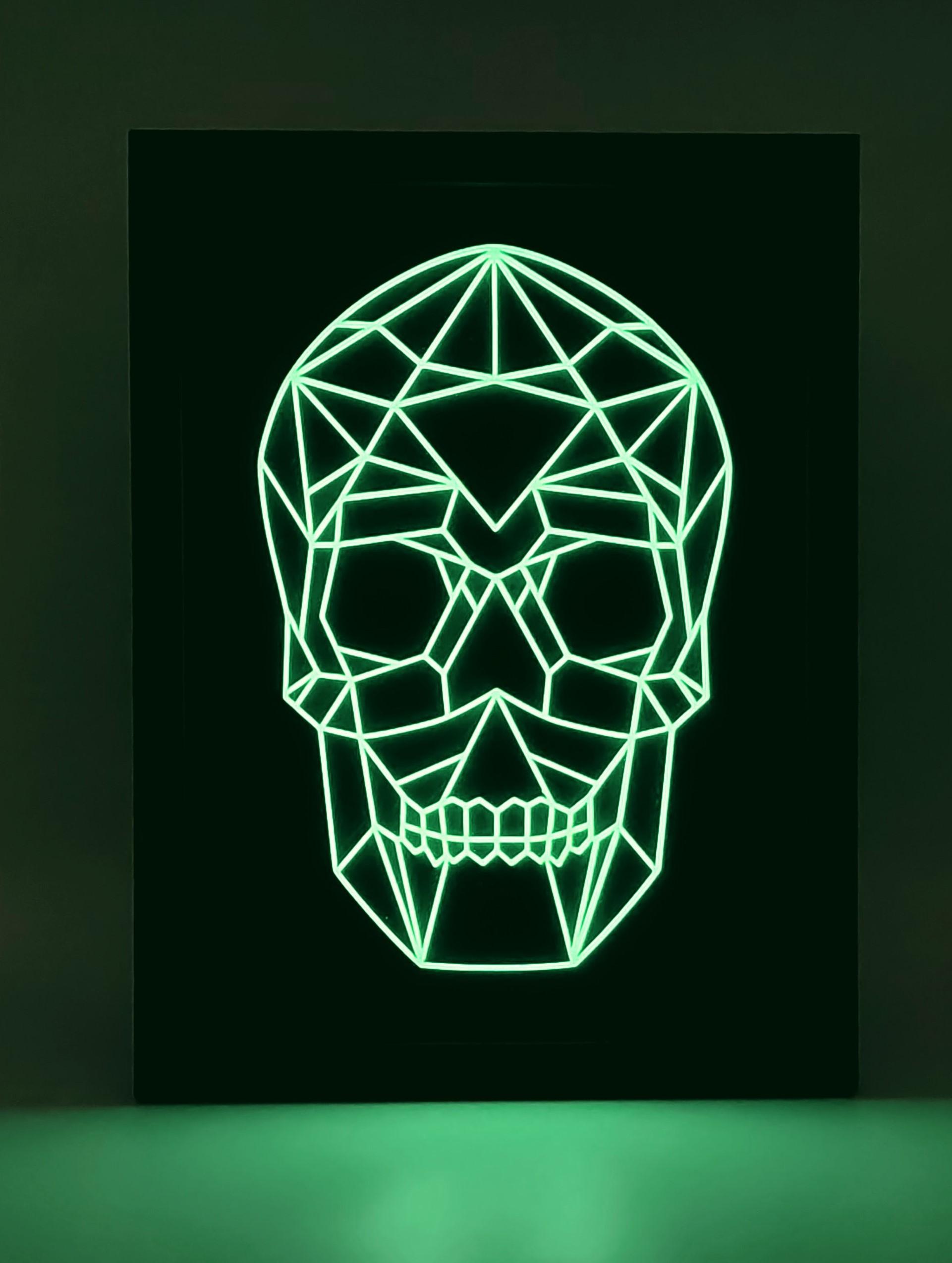 Geometric Glow-in-the-Dark Skull Halloween Decor! 3d model