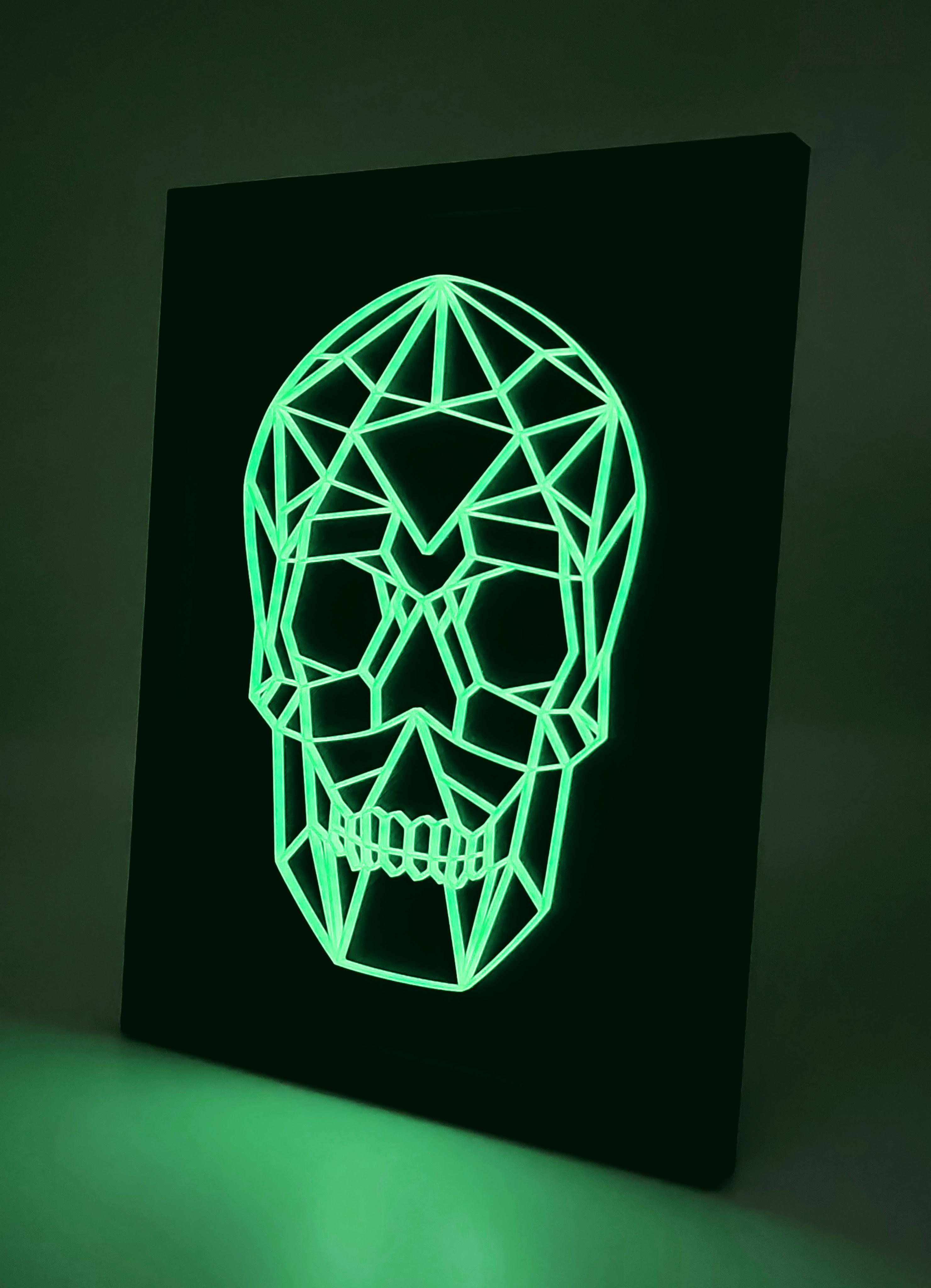 Geometric Glow-in-the-Dark Skull Halloween Decor! 3d model