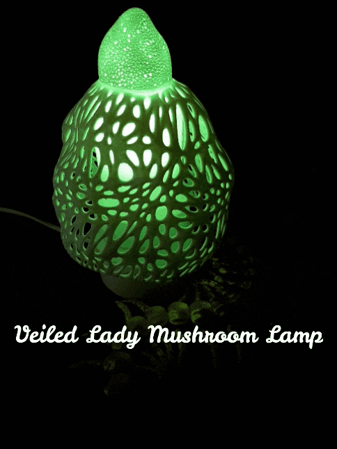 Veiled Lady Lamp Mushroom Decor 3d model