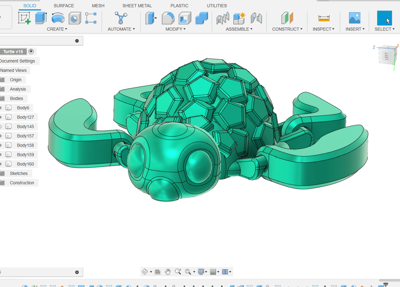 Turtle Keychain made from Recycled Bottles 3d model