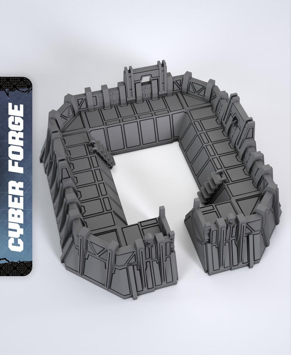 Terrain Five for Forthy - With Free Cyberpunk Warhammer - 40k Sci-Fi Gift Ideas for RPG and Wargamer 3d model