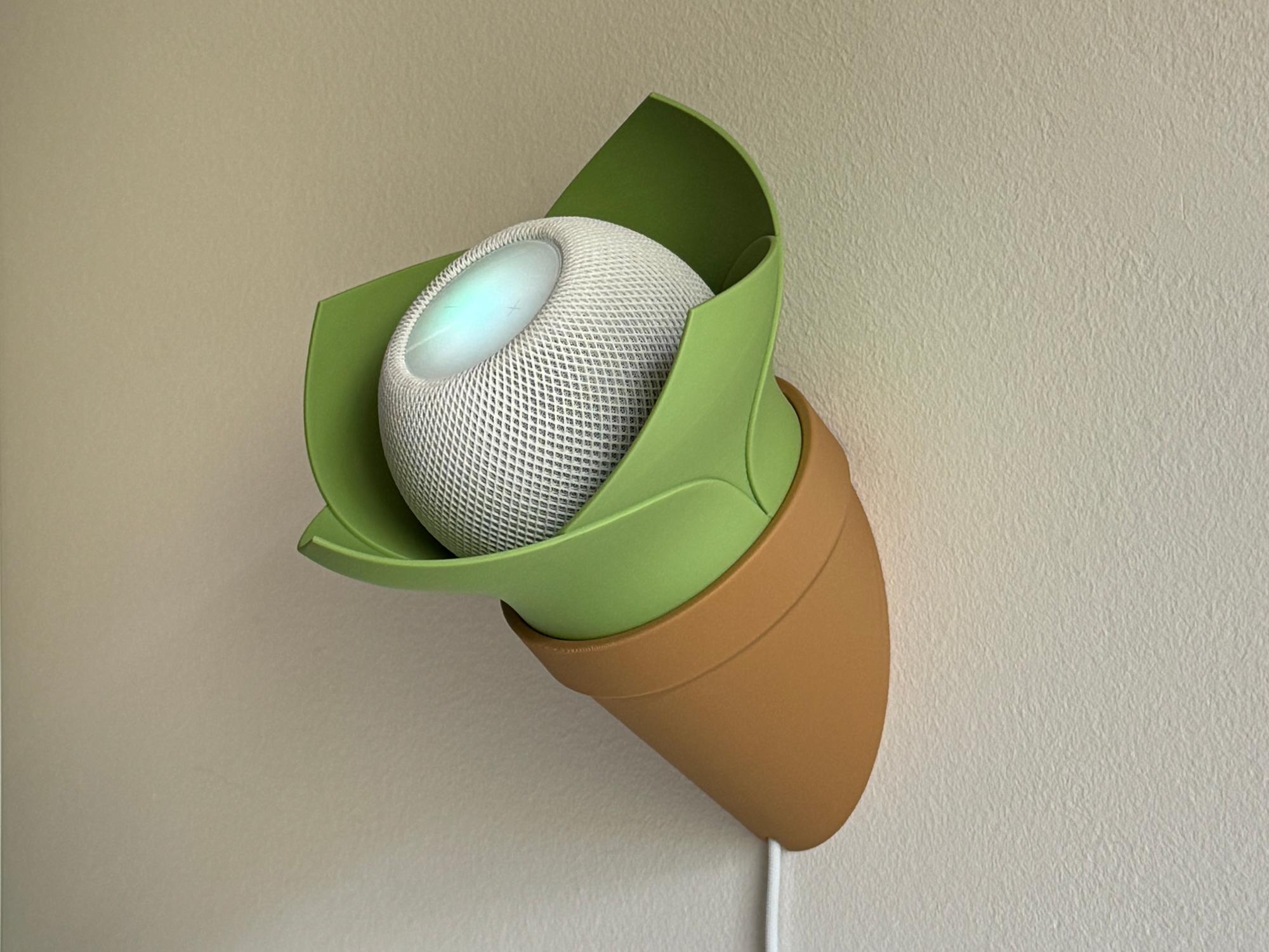 Plant Pod, wall mount for Apple Home Pod Mini. 3d model