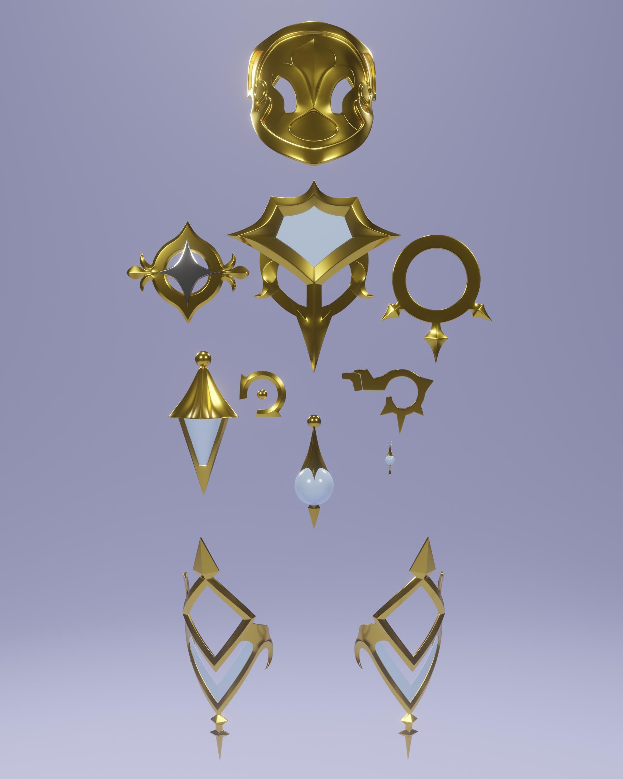 GENSHIN IMPACT AETHER COSPLAY SET 3d model