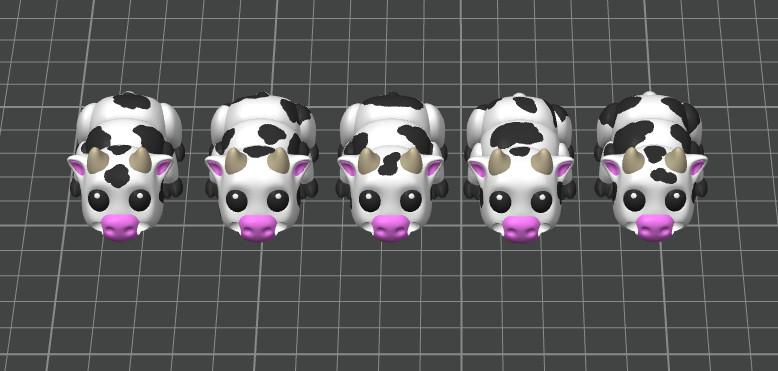 Cow with two joints Keychain 3d model