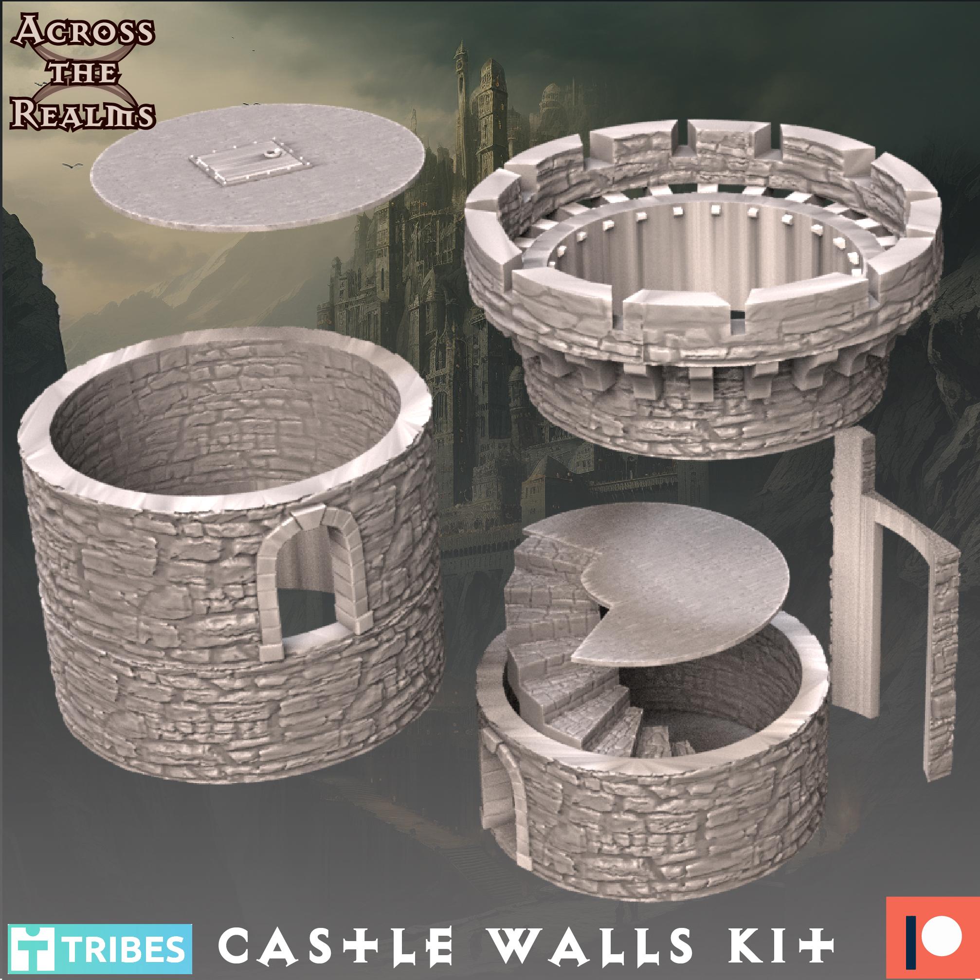 Castle Walls Kit 3d model