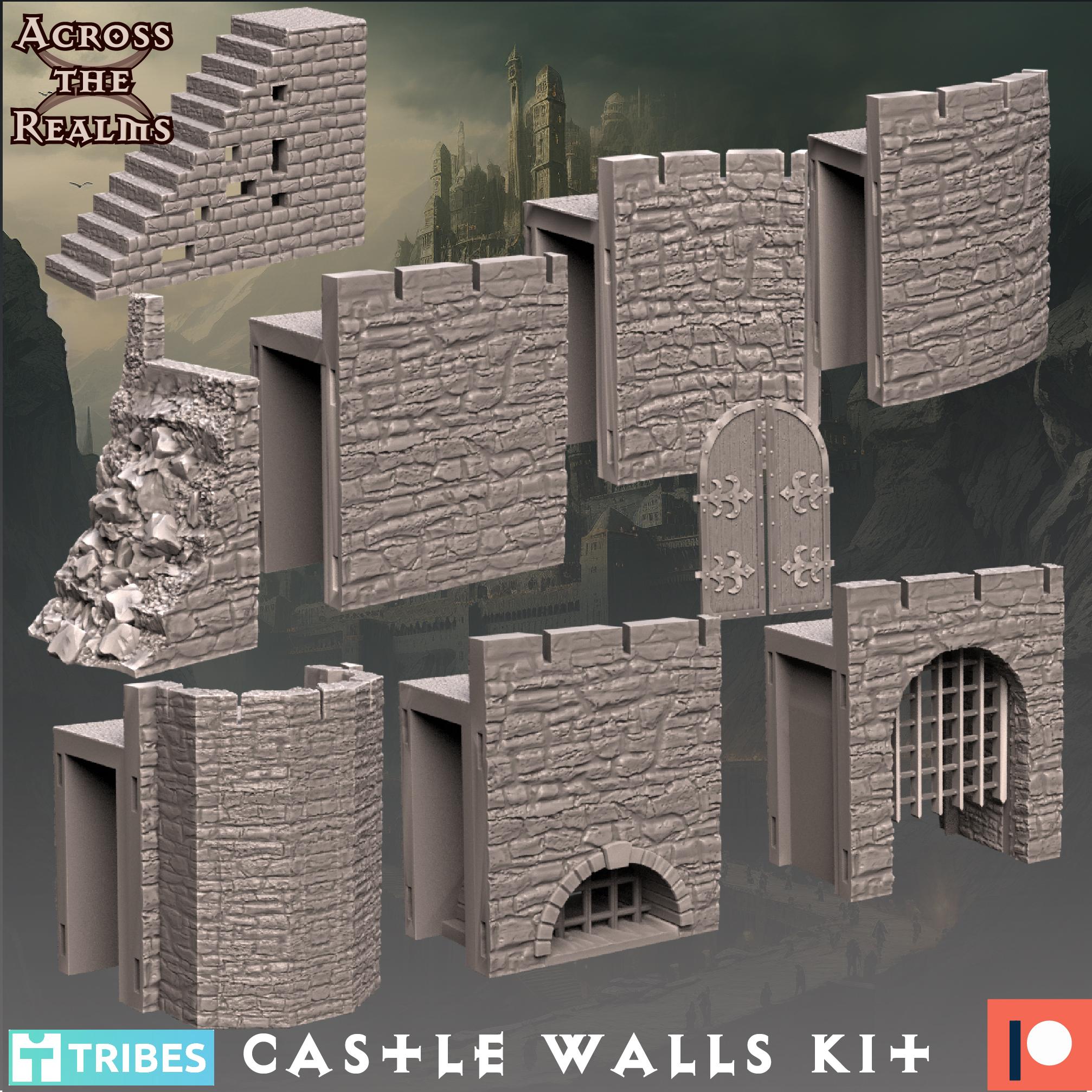 Castle Walls Kit 3d model