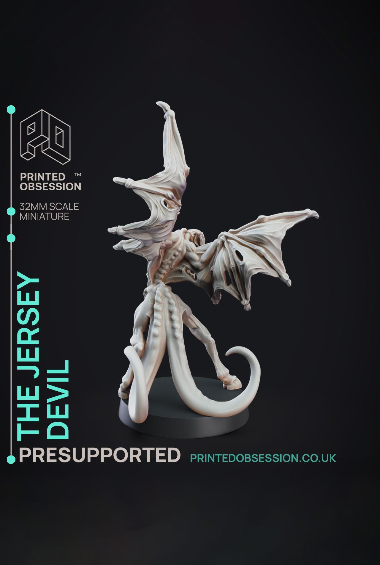 Jersey Devil - Skin Walkers - PRESUPPORTED - Illustrated and Stats - 32mm scale			 3d model