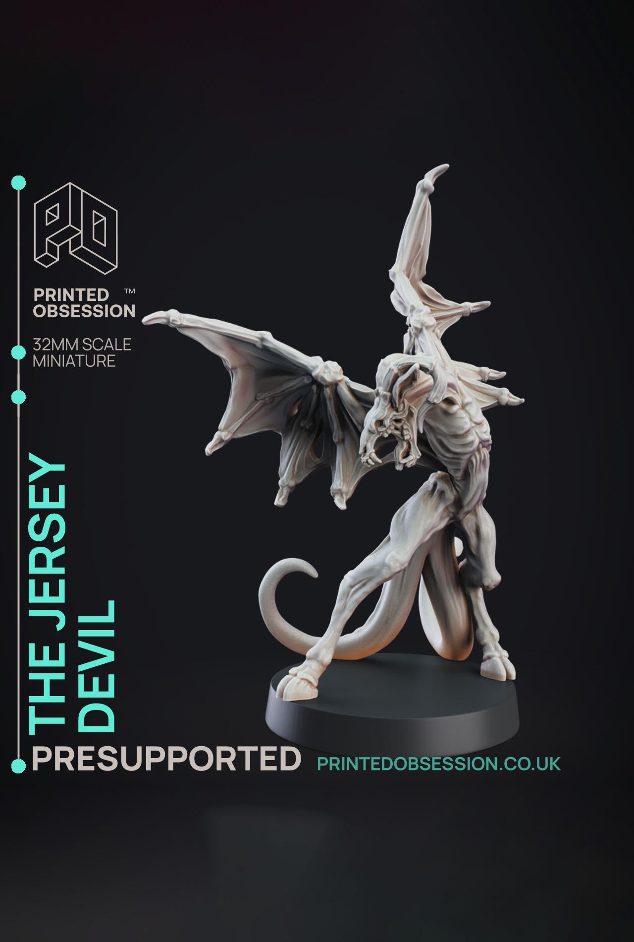 Jersey Devil - Skin Walkers - PRESUPPORTED - Illustrated and Stats - 32mm scale			 3d model
