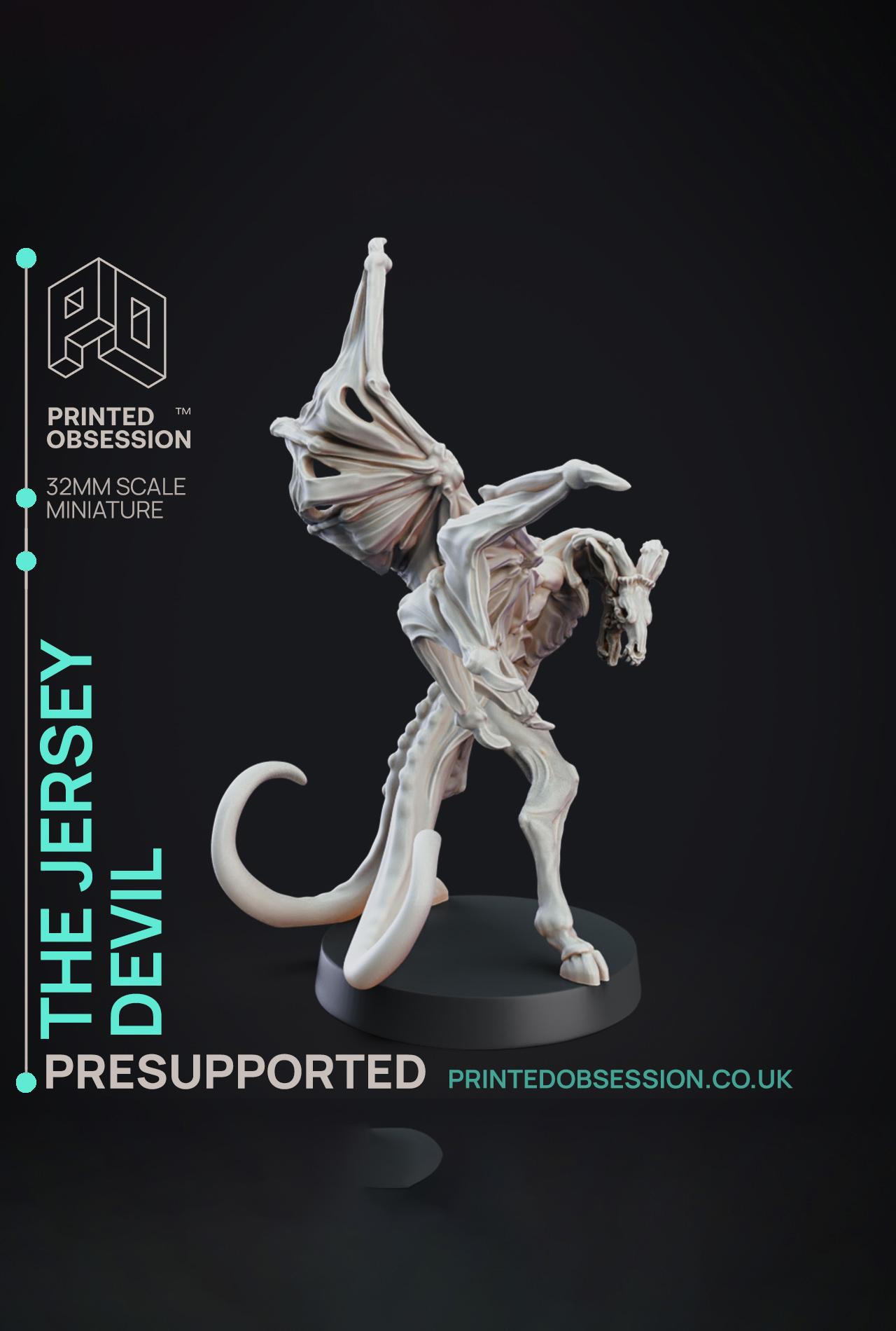 Jersey Devil - Skin Walkers - PRESUPPORTED - Illustrated and Stats - 32mm scale			 3d model