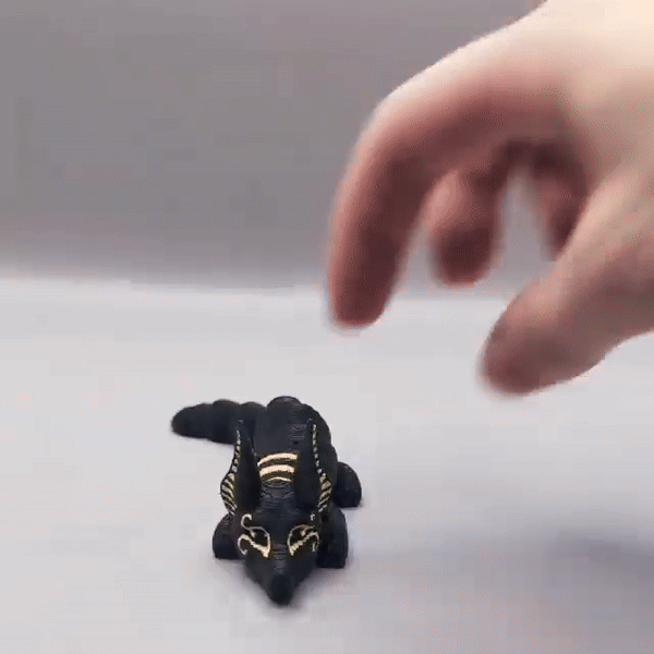 Baby Flexi Anubis Jackal Keychain 3d model