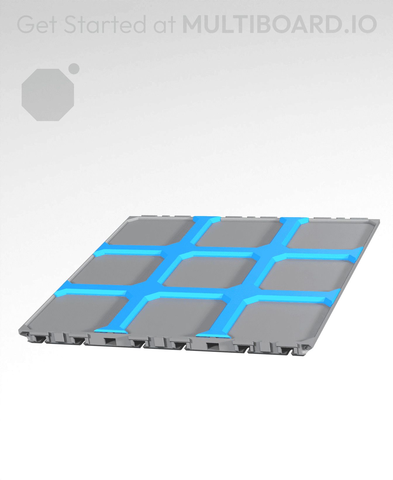 3x3 - Multibin Insert Panel - Surface Adapter 3d model