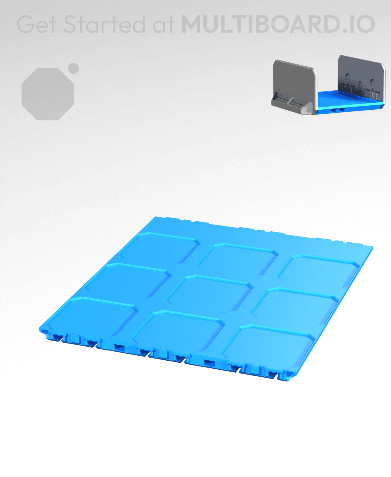 3x3.5-Deep - Internal Grid - Multibin Drawer Base 3d model