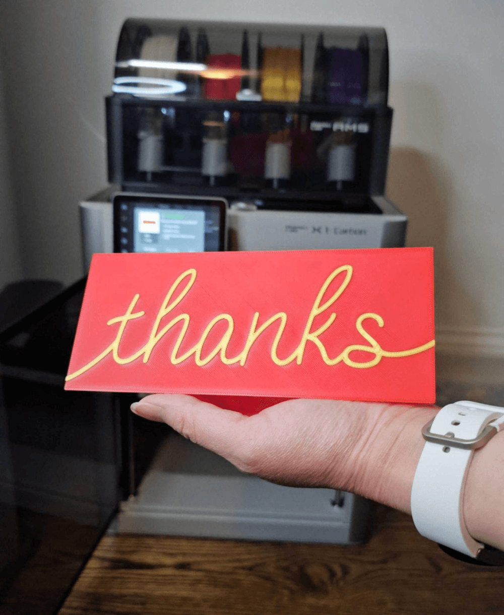"thanks" Folded Card for Cash Gifts | Fits cash envelopes from the bank | Sized for US bank notes 3d model