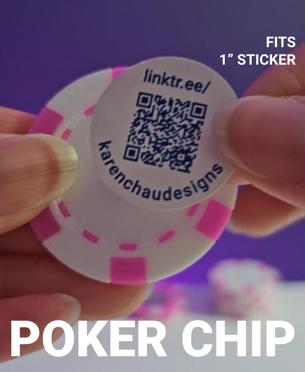 Blank poker chip / MakerChip | Fits 1" sticker label -- good for QR codes, logos, photos, etc 3d model
