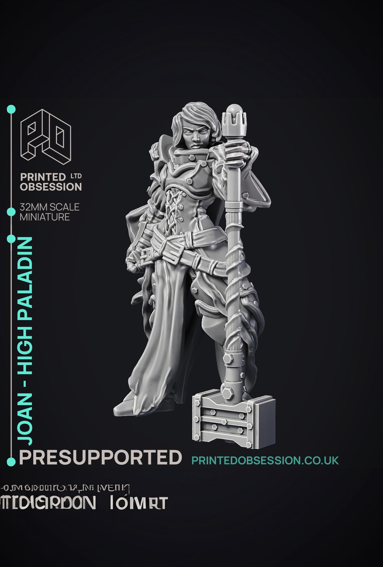 Joan - High Paladin - 2 Model - PRESUPPORTED - 32mm scale 3d model