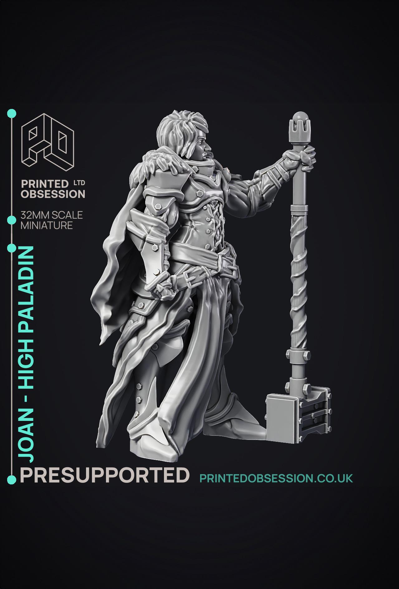Joan - High Paladin - 2 Model - PRESUPPORTED - 32mm scale 3d model
