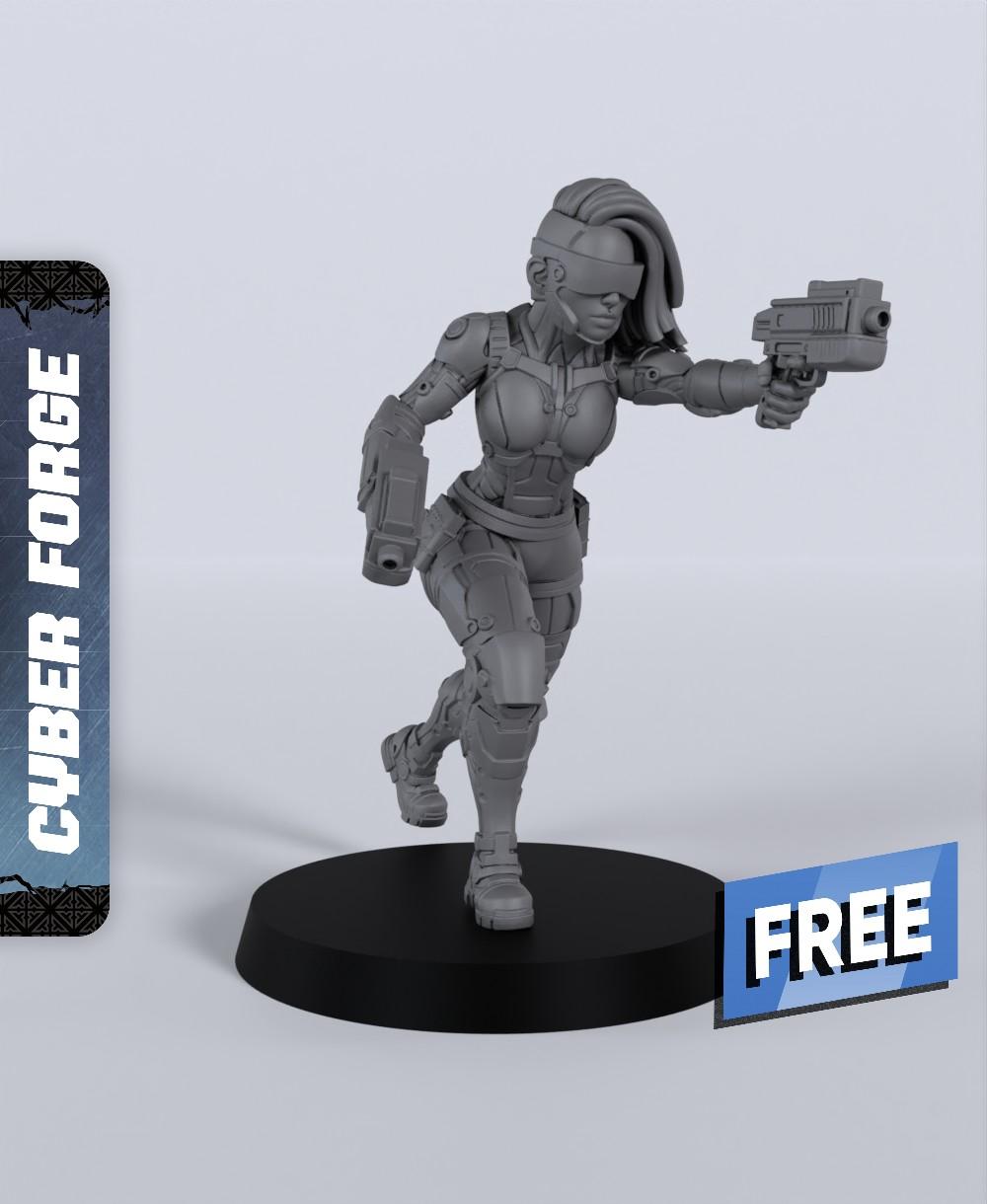 Janet Jet - With Free Cyberpunk Warhammer - 40k Sci-Fi Gift Ideas for RPG and Wargamers 3d model