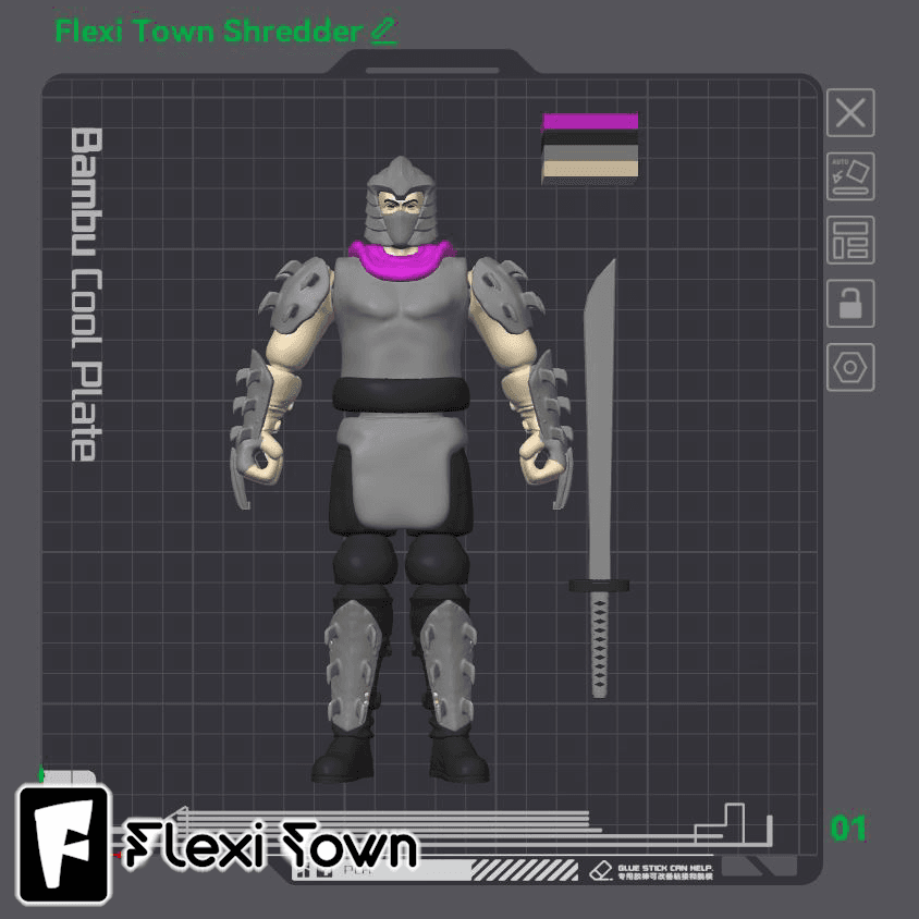 Flexi Print-in-Place Shredder 3d model