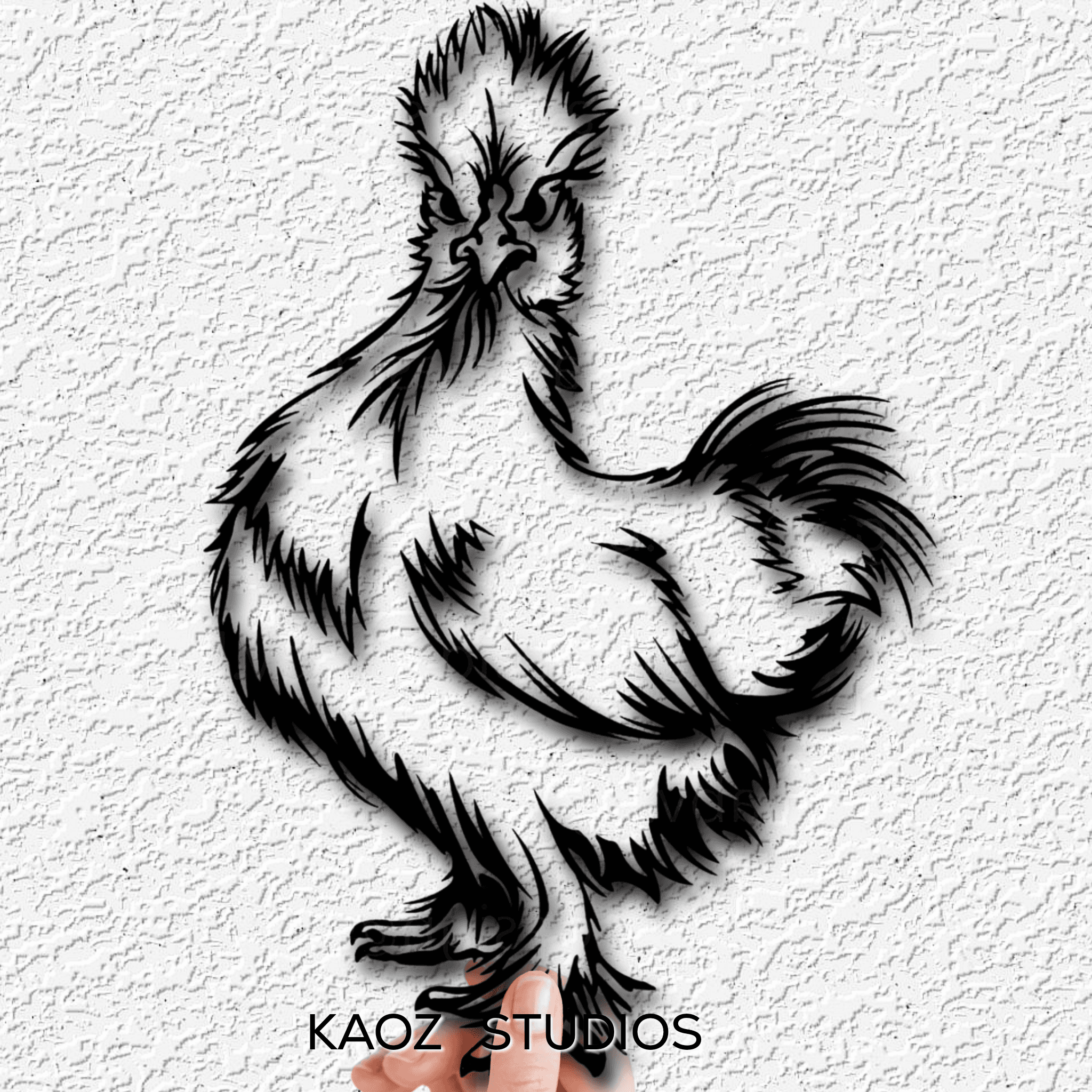 silky chicken wall art hen wall decor rooster decoration 3d model