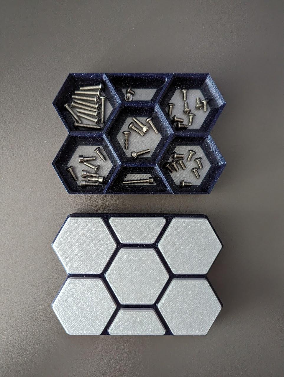 Stackable Hex Tray Part Organizer 3d model