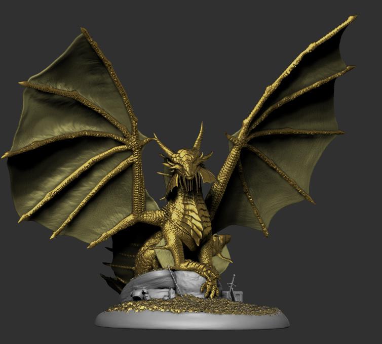 Ancient Gold Dragon 3d model
