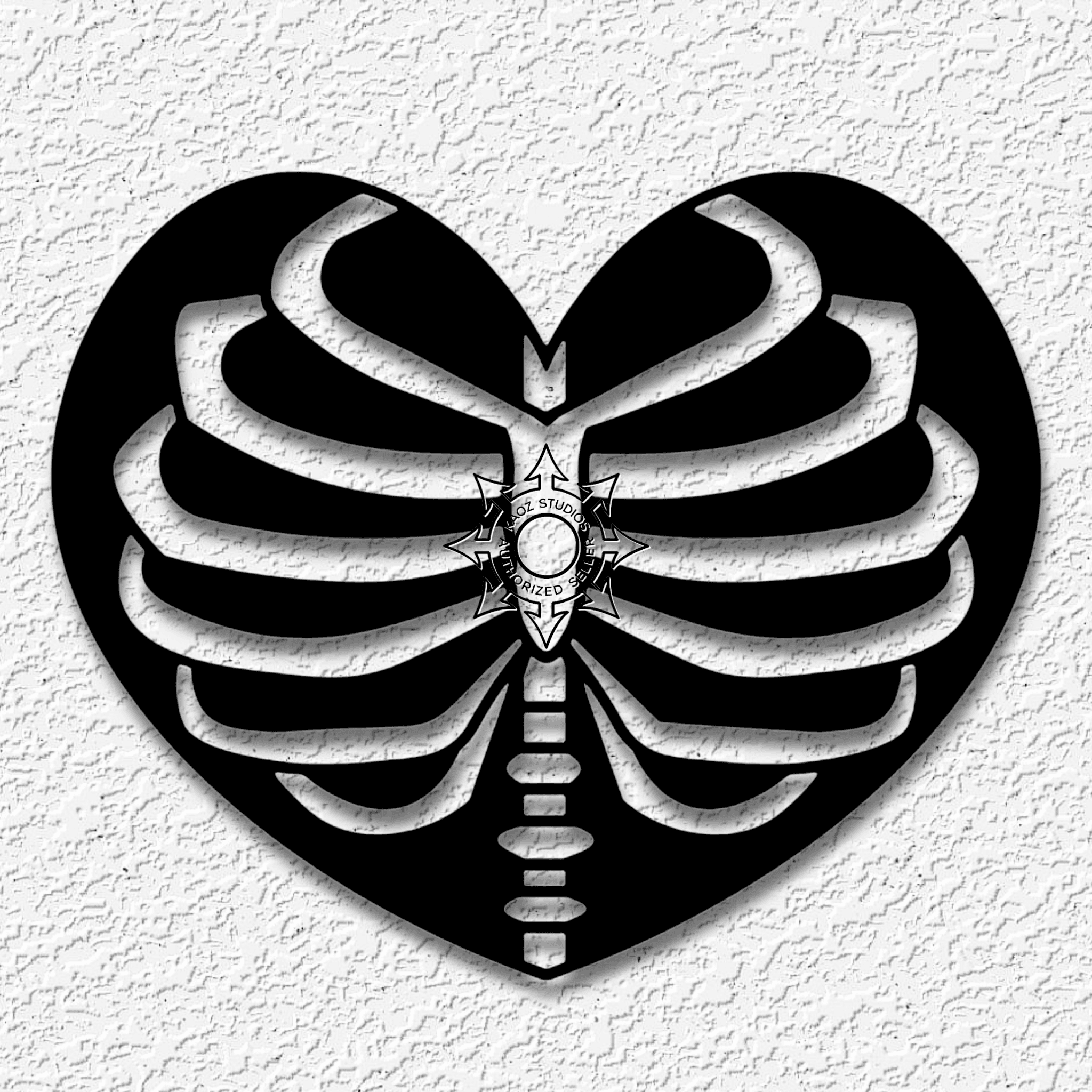 heart rib cage wall art Halloween decor 3d model