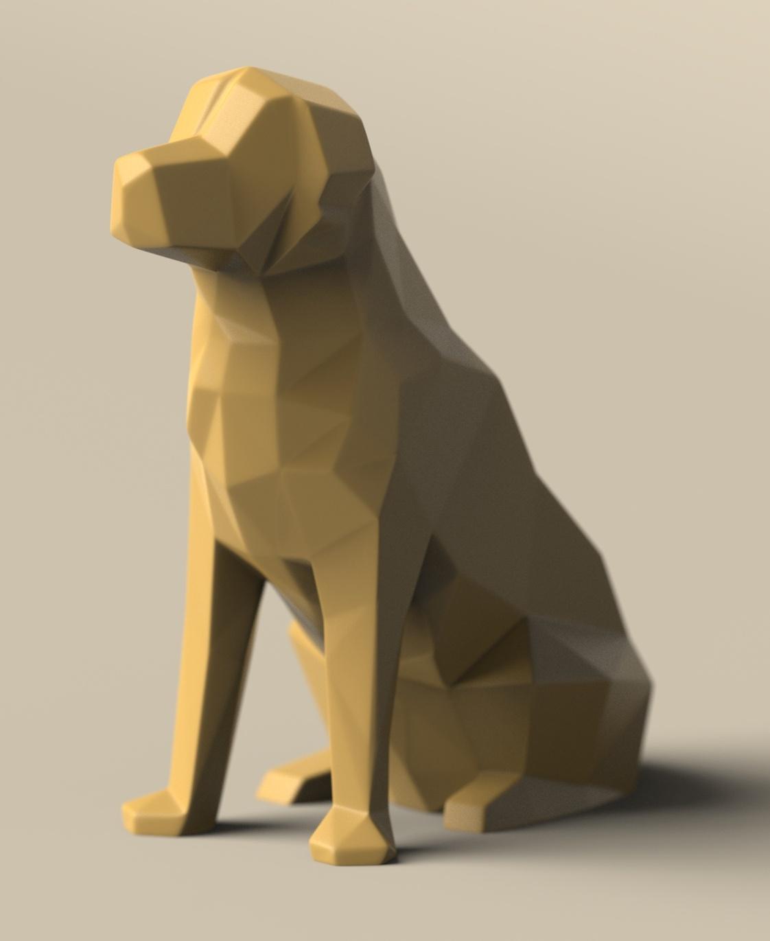 Low-poly Golden Retriever - Remastered 3d model