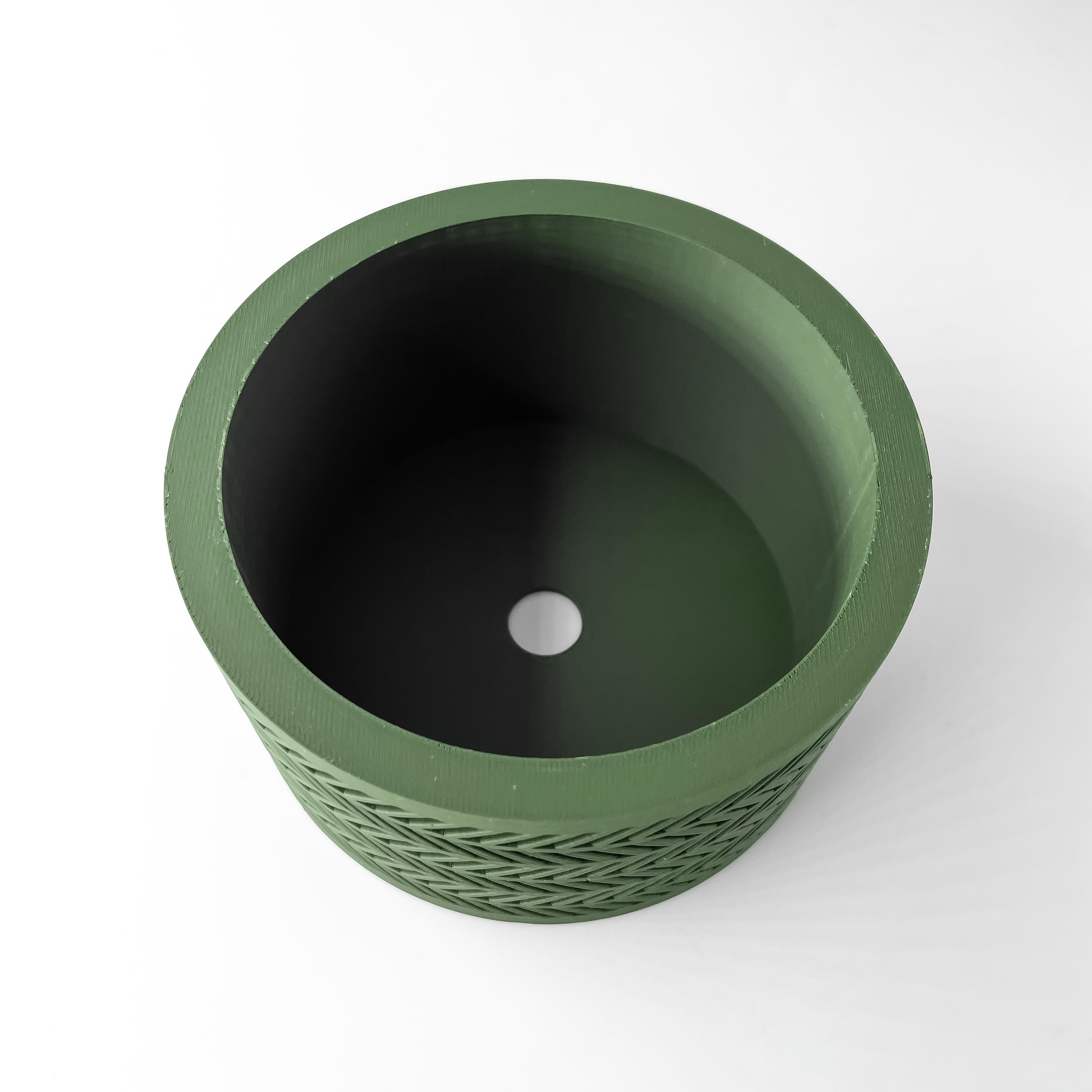 The Quen Planter Pot with Drainage Tray & Stand Included | Modern and Unique Home Decor 3d model