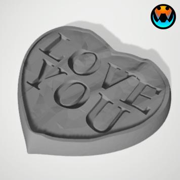 Valentine's Wood Hearts 3d model