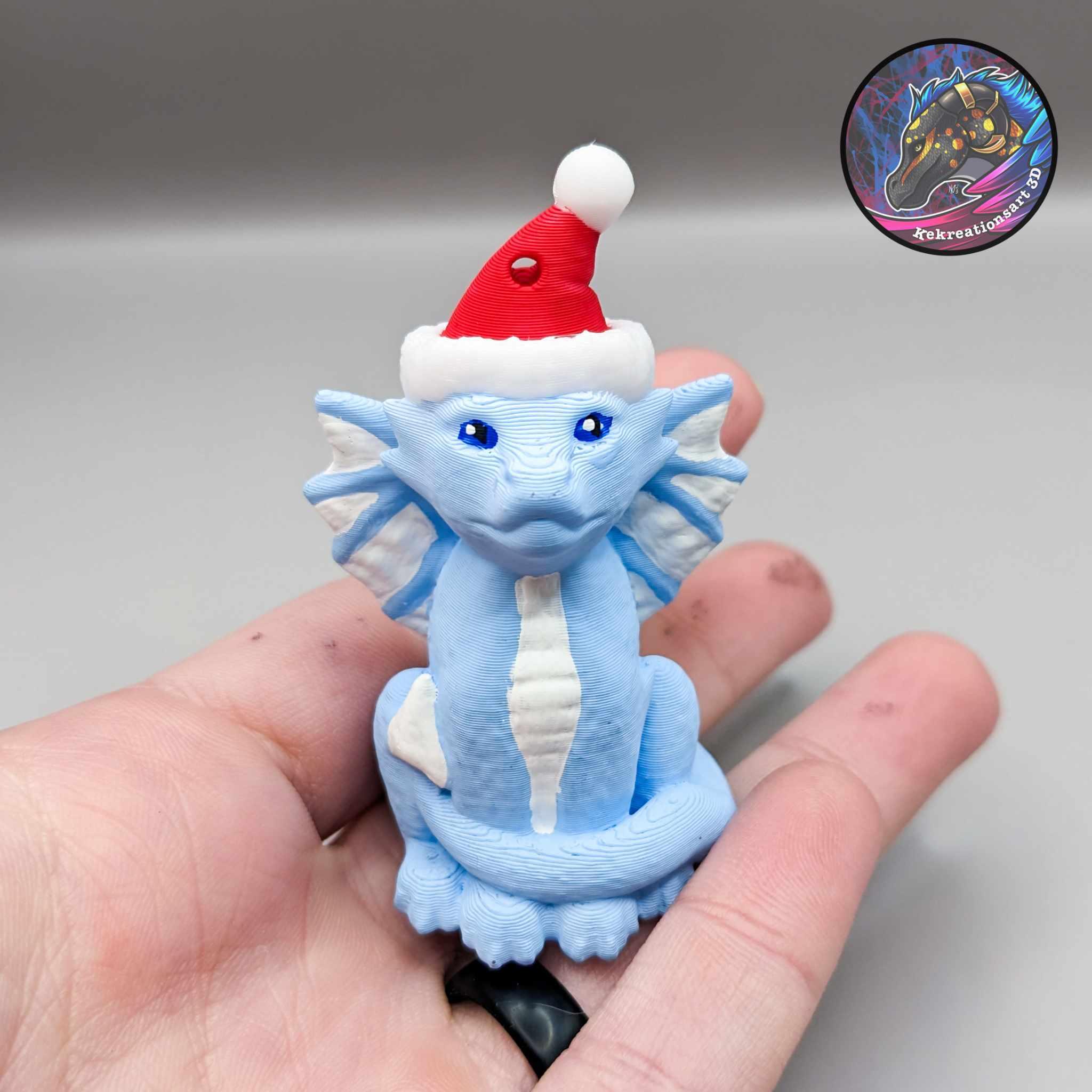 Santa Dragon Ornament + Keychain 3d model